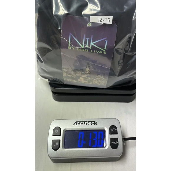 Niki Livas Evening Dress 10 Beaded Black 90s Style Handkerchief Hem Draped Neck - Picture 14 of 14